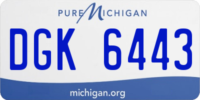 MI license plate DGK6443