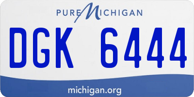 MI license plate DGK6444