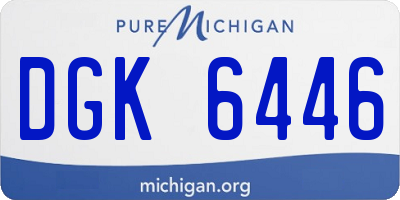 MI license plate DGK6446