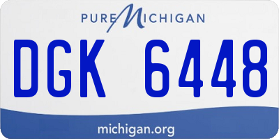 MI license plate DGK6448