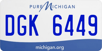 MI license plate DGK6449