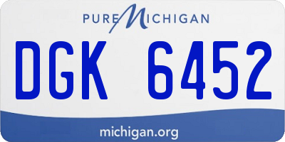 MI license plate DGK6452