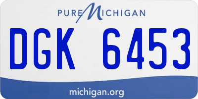 MI license plate DGK6453