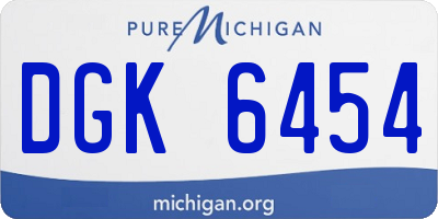 MI license plate DGK6454