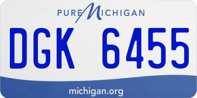 MI license plate DGK6455