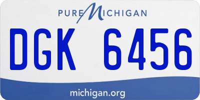 MI license plate DGK6456