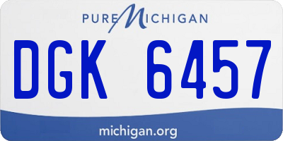 MI license plate DGK6457