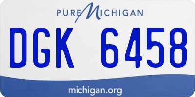 MI license plate DGK6458