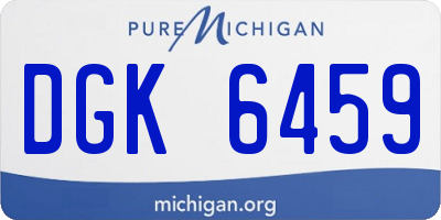 MI license plate DGK6459