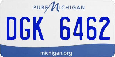 MI license plate DGK6462