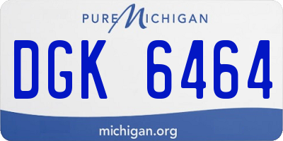 MI license plate DGK6464