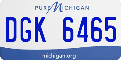 MI license plate DGK6465