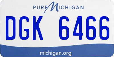 MI license plate DGK6466