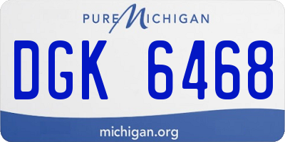 MI license plate DGK6468