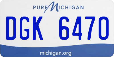 MI license plate DGK6470
