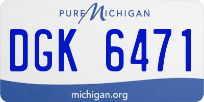 MI license plate DGK6471