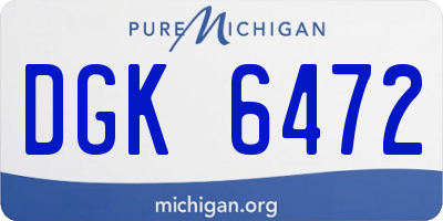 MI license plate DGK6472