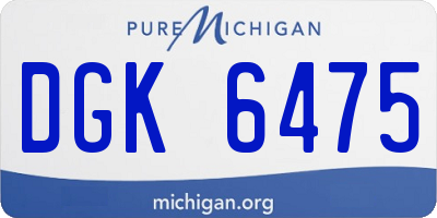 MI license plate DGK6475