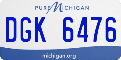 MI license plate DGK6476