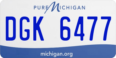 MI license plate DGK6477