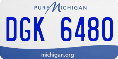MI license plate DGK6480