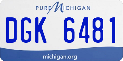 MI license plate DGK6481