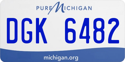 MI license plate DGK6482