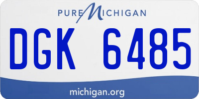 MI license plate DGK6485