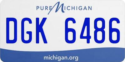 MI license plate DGK6486