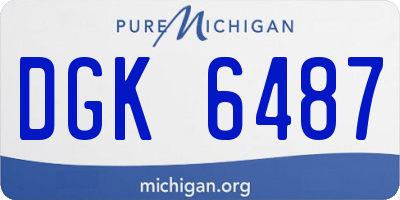 MI license plate DGK6487