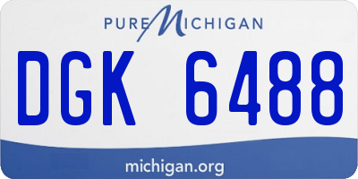 MI license plate DGK6488