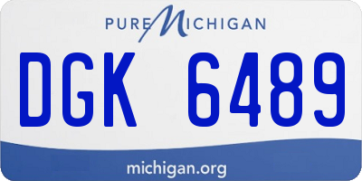 MI license plate DGK6489