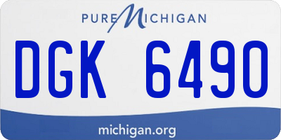 MI license plate DGK6490