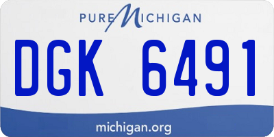 MI license plate DGK6491
