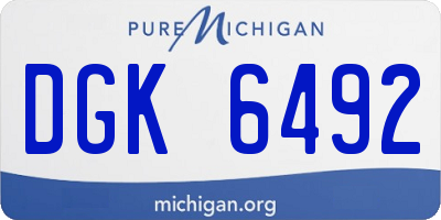 MI license plate DGK6492