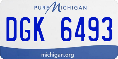 MI license plate DGK6493