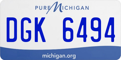 MI license plate DGK6494