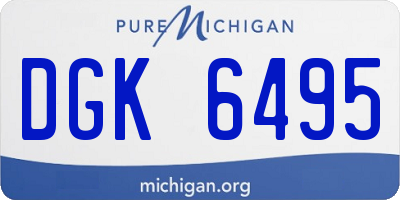 MI license plate DGK6495