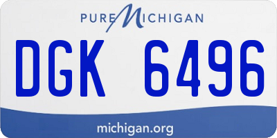MI license plate DGK6496