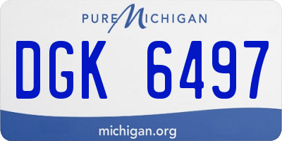 MI license plate DGK6497