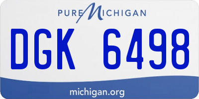 MI license plate DGK6498