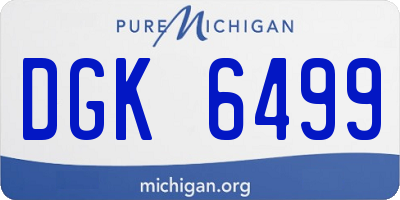 MI license plate DGK6499