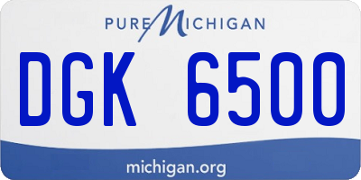 MI license plate DGK6500