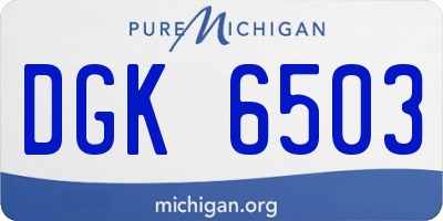 MI license plate DGK6503