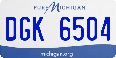 MI license plate DGK6504