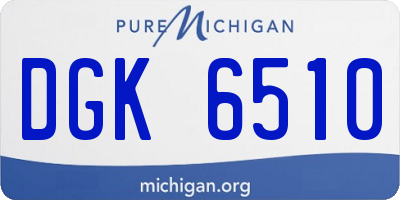MI license plate DGK6510