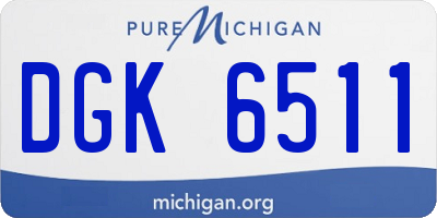 MI license plate DGK6511