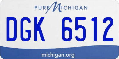 MI license plate DGK6512