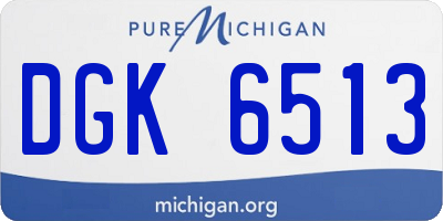 MI license plate DGK6513