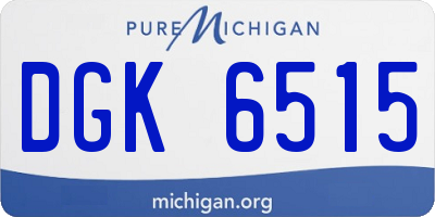 MI license plate DGK6515